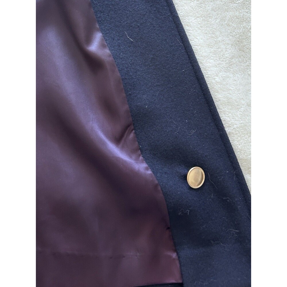 J G Hook Vintage Merino Wool Coat Sz 10 Navy Long Tailored Classic Gold Buttons - Picture 10 of 15